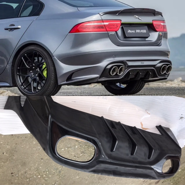 Jaguar XE Aspec Style part Carbon Fibre Rear Diffuser Valance with Tips 2016 - 2019