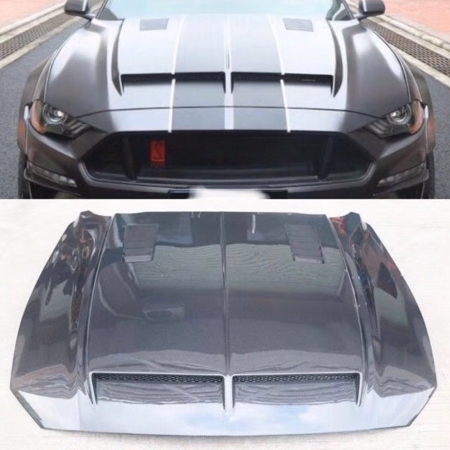 Ford Mustang Vented Carbon Fibre Bonnet Hood for all 2018 2019 2020 7th Gen Ford Mustang models