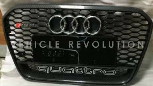 Audi A6 RS6 Carbon Fiber Coloured Grille (With Camera And Night Vision Hole Option)2013 2014 2015 2016 2017