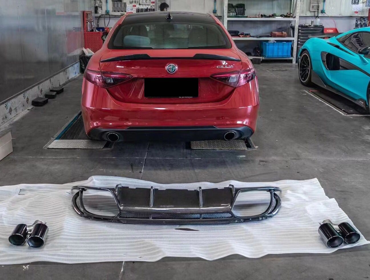 Alfa Romeo Giulia Veloce Rear Diffuser Carbon Fibre QV Style 2016+