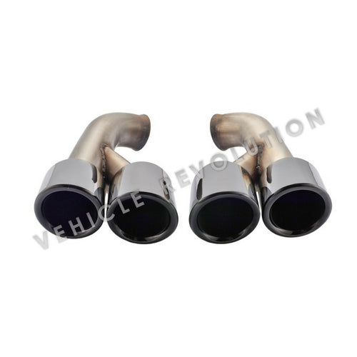 Porsche Cayenne GTS Style 958 Black Titanium Exhaust Tips 2015-2017