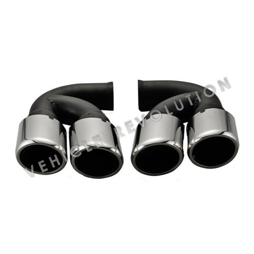 Porsche Cayenne S Style 958 Chrome Exhaust Tips 2010 - 2014