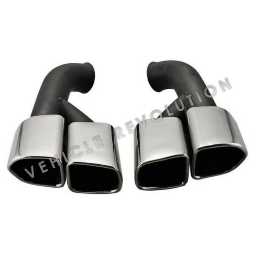 Porsche Cayenne Turbo Style 958 Chrome Exhaust Tips 2015 - 2017