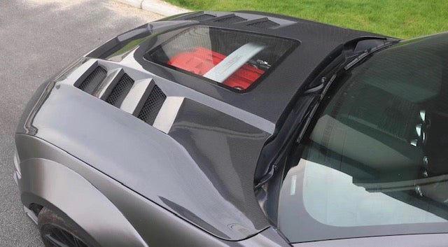 Mustang Carbon Fibre Exhibition Vented Bonnet Hood for all 2015 2016 2017 Ford Mustang models