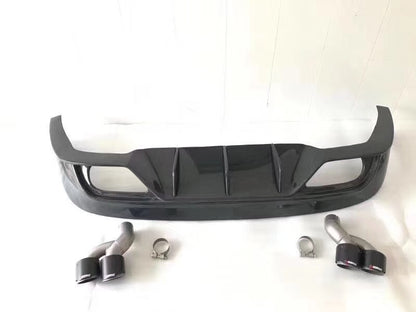 Jaguar F Pace Rear Carbon Fibre Quad Tips Carbon Fibre Valance Diffuser Bumper Upgrade 2015 2016 2017 2018 2019 2020