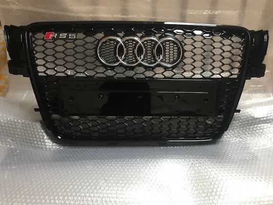 Audi S5 A5 RS5  Black Grille, Black Frame, Chrome Rings 2008 - 2012