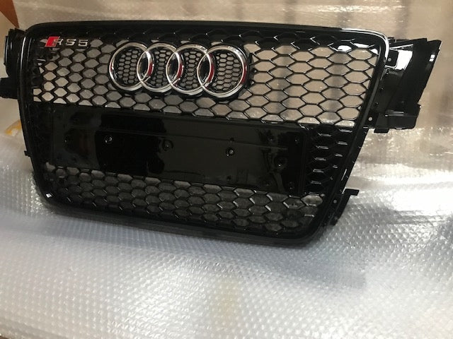 Audi S5 A5 RS5  Black Grille, Black Frame, Chrome Rings 2008 - 2012