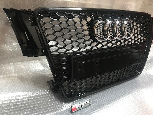 Audi S5 A5 RS5  Black Grille, Black Frame, Chrome Rings 2008 - 2012