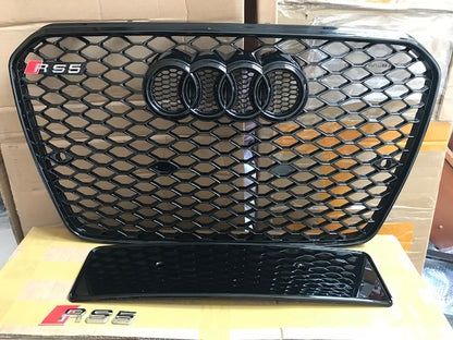 Audi S5 A5 RS5 Black Grille Black  Frame Black Rings 2013 2014 2015