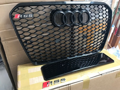 Audi S5 A5 RS5 Black Grille Black  Frame Black Rings 2013 2014 2015