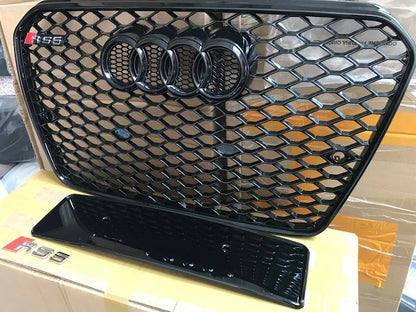 Audi S5 A5 RS5 Black Grille Black  Frame Black Rings 2013 2014 2015