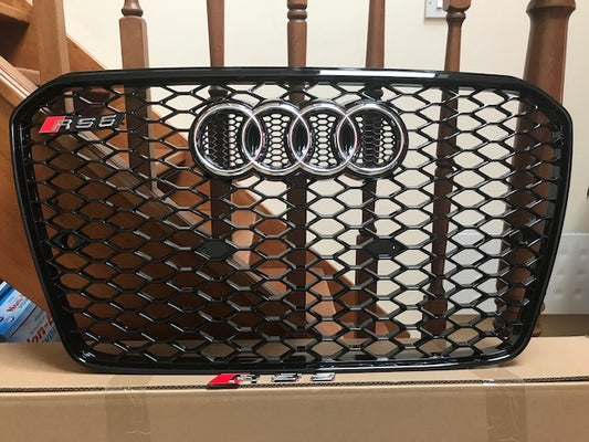 Audi A5 S5 RS5 Black Grille Black Frame Chrome Rings 2013 2014 2015