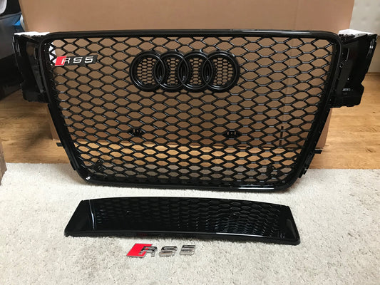 Audi S5 A5 RS5 Black Grille, Black Frame, Black  Rings 2008 - 2012