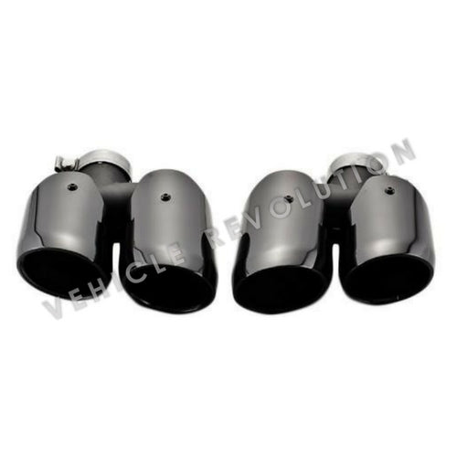 Porsche Macan S Style 95B Double Layer Black Titanium Exhaust Tips 2014-2016