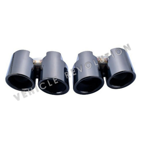 Porsche Panamera GTS Style 970 2014-2016 Double Layer Black Titanium Exhaust Tips