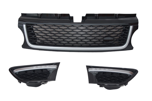 Range Rover Sport Black Silver Autobiography Style Front Grille Side Vent 05 09