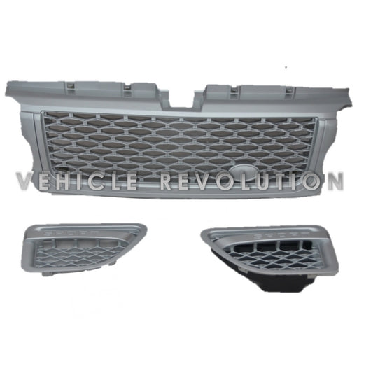 Range Rover Sport All Silver Autobiography Style Front Grille Side Vent 2005-2009